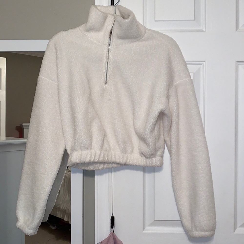 zaful cropped sherpa